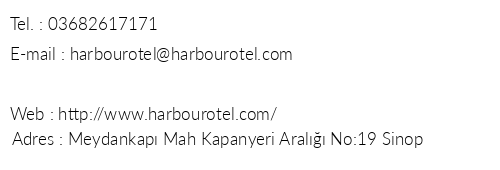 Harbour Otel telefon numaralar, faks, e-mail, posta adresi ve iletiim bilgileri